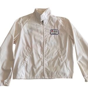 Vintage American Red Cross Water Safety Instructor Jacket S White Windbreaker